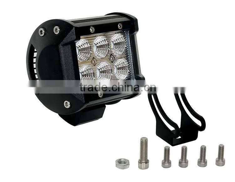 Shenzhen supplier best car accessories 4" 9-32v 18w Dual Row Off Road Light Bar