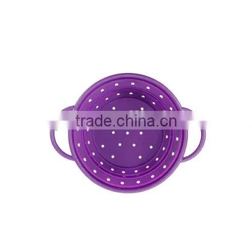 collapsible silicone fruit food strainer basket