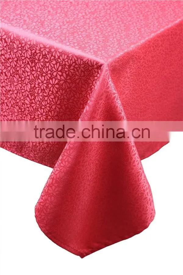 Hot Sale 100% Polyester Soild Color Jacquard Table Cloth Wedding