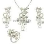 2013 Fashion Jewelry Green Gemstone Setting Jewelry Set