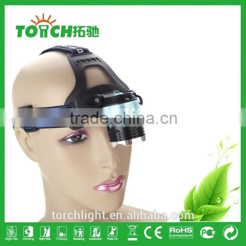 CRE E XM-L T6 LED Focus Headlight Headlamp 4-Mode 2000LM Zoomable Adjustable Light for Camping Hiking + Car Charger