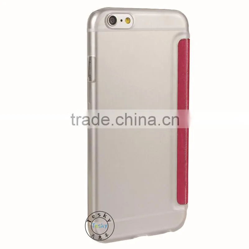 China Manufacturer Slim Stand Card Slots Leather Mobile Phone Flip Cover Case For iphone 6