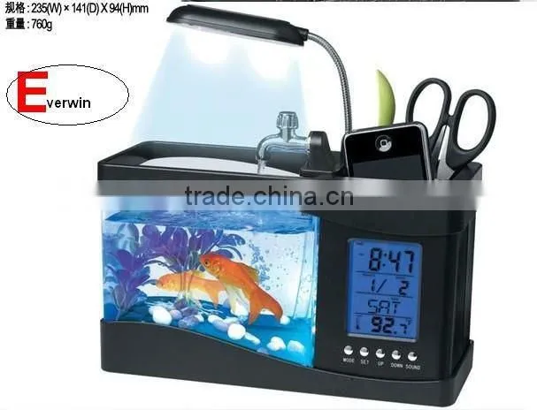 2013 hot selling mini aquarium with running water