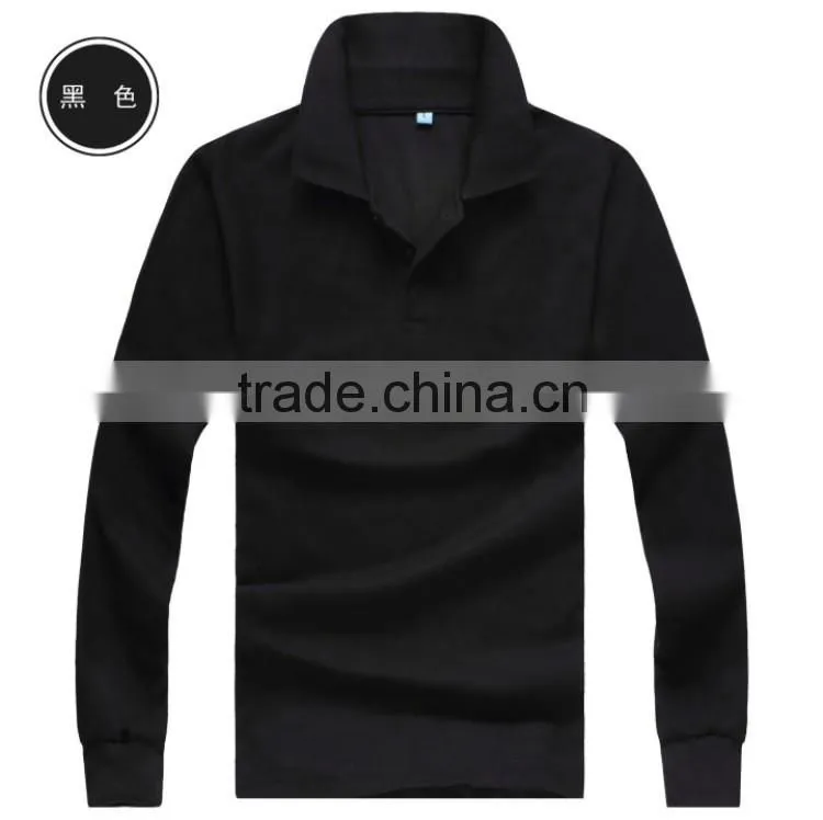 Cheap Price 100% Polyester Long Sleeve Polo Shirt With Pockets