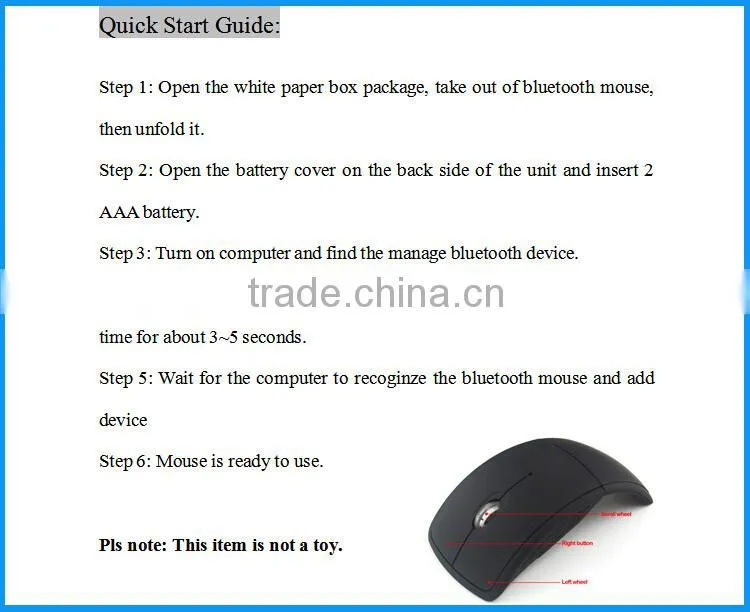 2014 shen zhen cheap wireless bluetooth mouse