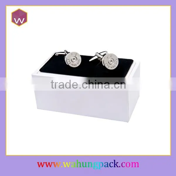 Wood lacquer cufflink gift box with clear window