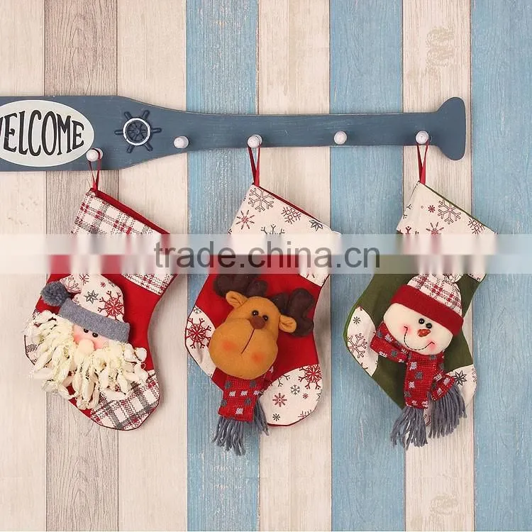 SJ-6800 Customized Xmas decoration Socks Small felt snowman stocking