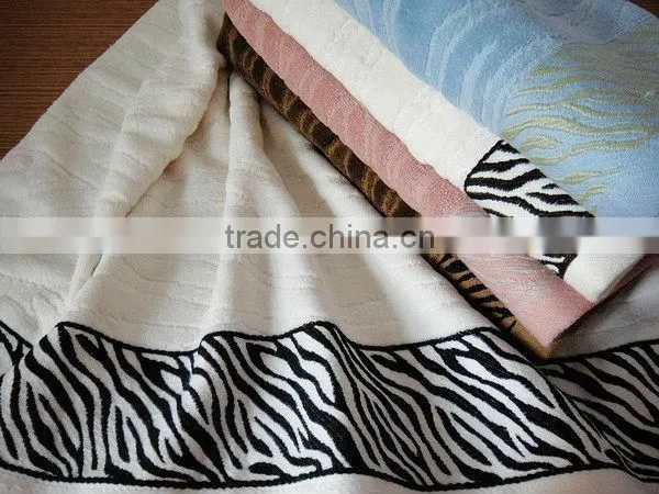 cheap soft water absorption cotton bowknot jacquard cut pile face towels with embriodery