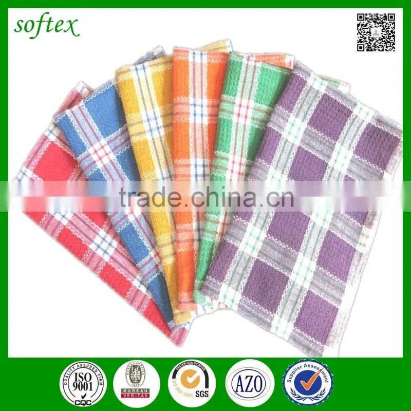 OEM 38x64cm 55g cotton check disposable waffle weave kitchen towels