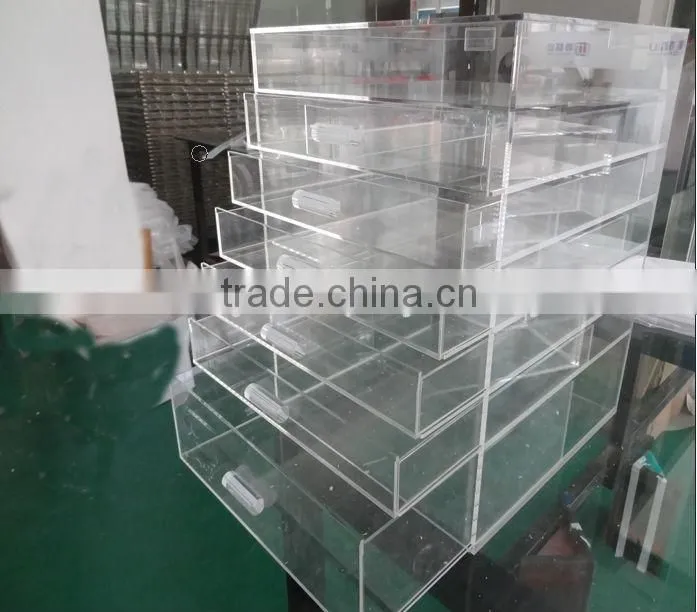 factory wholesale popular acrylic clear Makeup Organizer w/ DIVIDERS