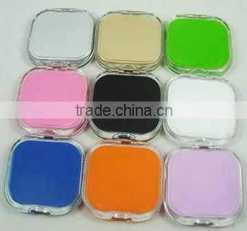 Beautiful doube sided metal round mirror comapct with paint on the cover
