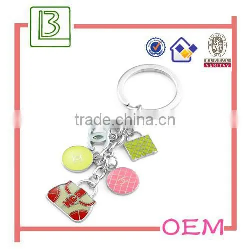 silver plated metal keychain ring