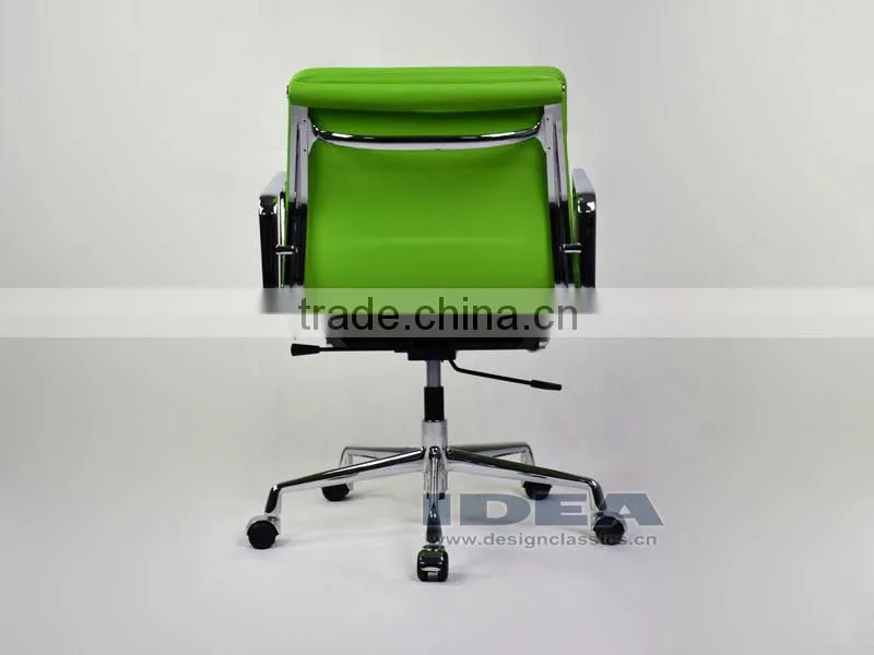 Replica Charles and Ray EA217 Low Back Soft Pad Desk Chair - Salad Green Color Genuine Leather
