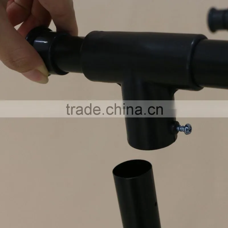 Adjustable metal display hanging rack with wheels