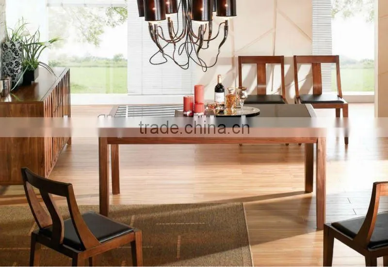Mordern extensible wooden dining table