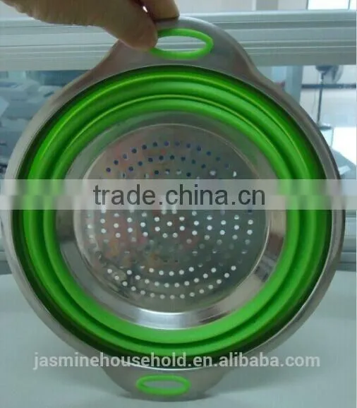 High Quality Stainless Steel Mesh Strainer & Colander with Long silicone handle