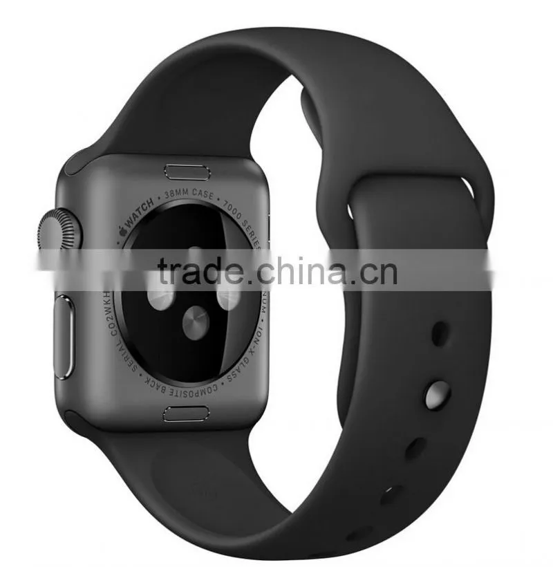 Black silicon watch band for apple watch