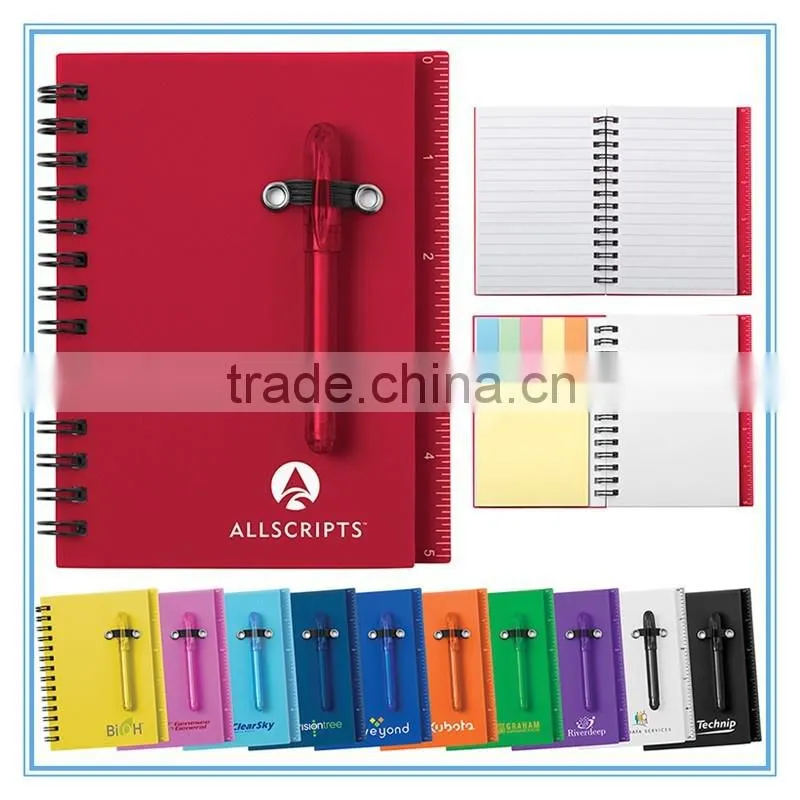 notebook with sticky note pad