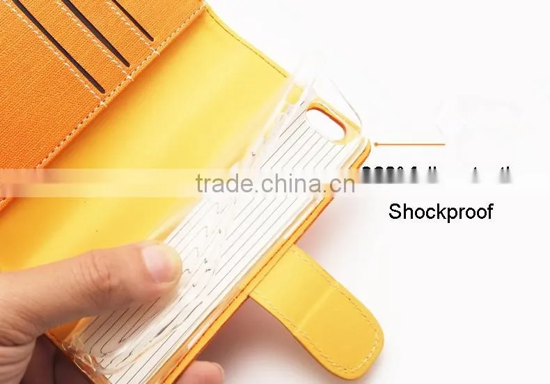 Card Holder+Wallet Plain Colorful Leather Flip Case For Huawei Ascend G700