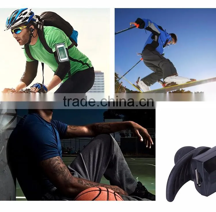 High stereo sports wireless black bluetooth earphone