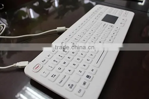 IP68 Industrial silicone keyboard/Medical Keyboards/waterproof keyboards with touchpad