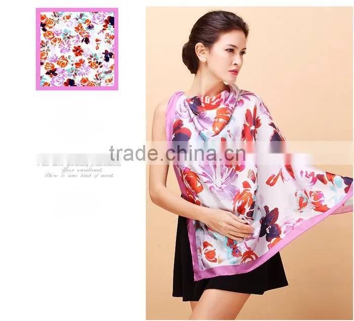 100% Silk twill Fabric Digital Print Silk Scarf Silk Scarves / kerchief /headband/hijab