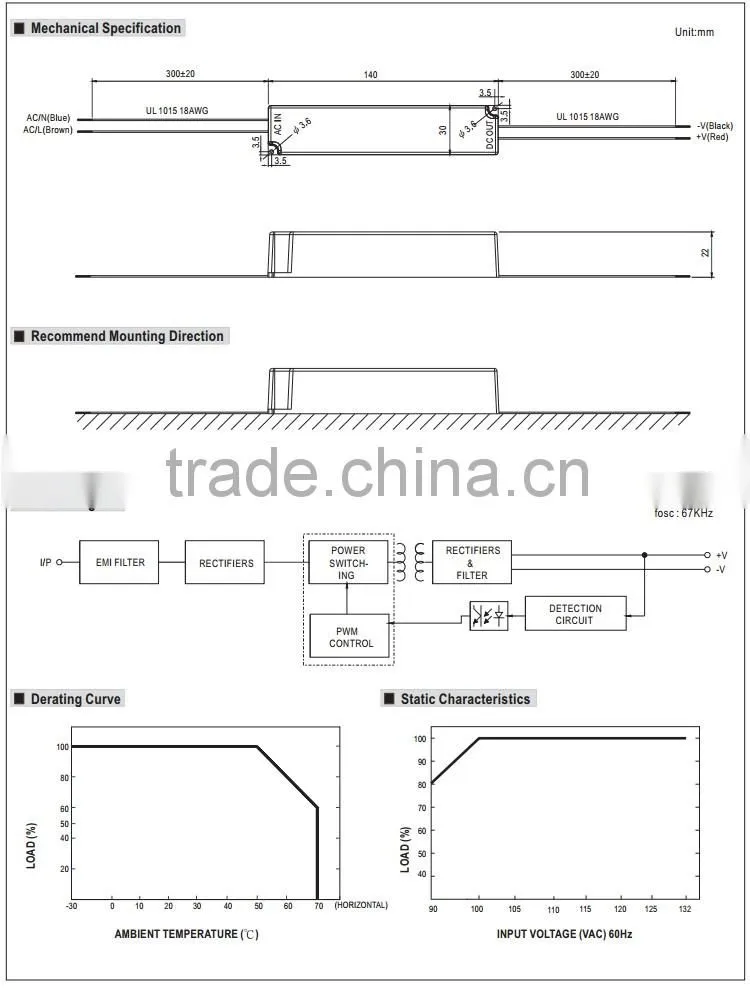 Meanwell Constant Current LED Driver LPLC-18-350 18W 350ma led driver