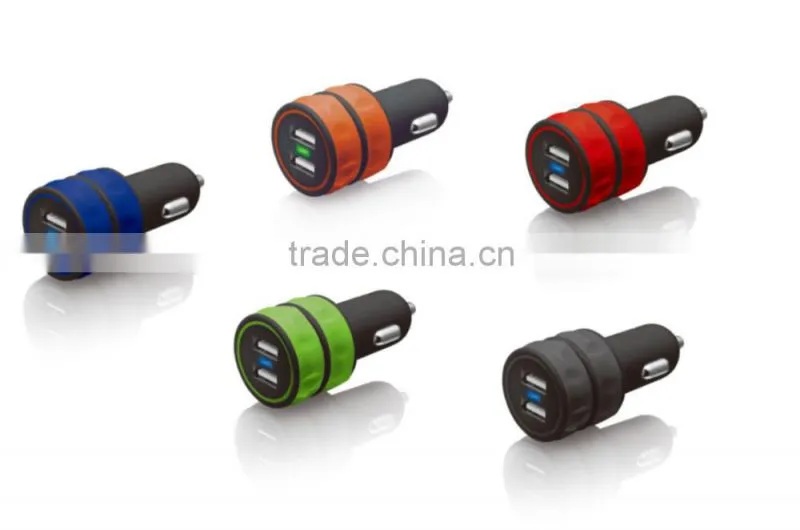 2.1/3.1Amp Dual USB Car Charger for Apple and Android Devices(Black)