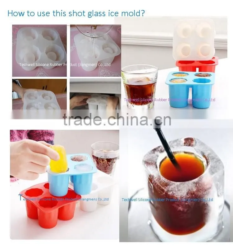 hot sell shot glass shaped silicone ice mold