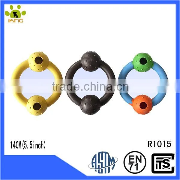 Rubber ring pet tug toy,tripod donut pet toys