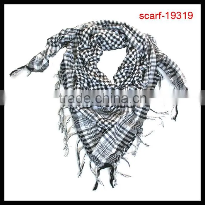 fashion wholesale polyester square grid scarf