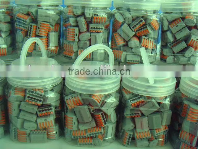 directly factory WAGO spring lever push fit reusable cable 3 wire connectors 32A Wago 221-413 replacement