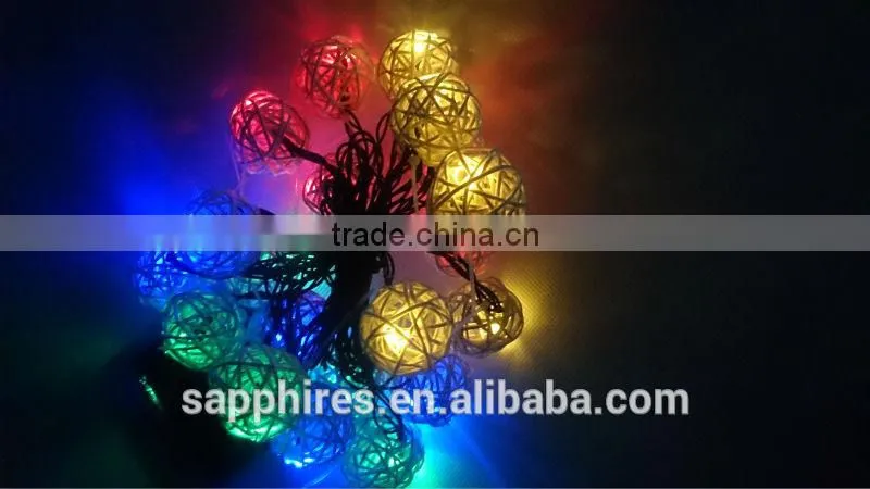 20L led solar string light with pendants--colorful sepa takraw