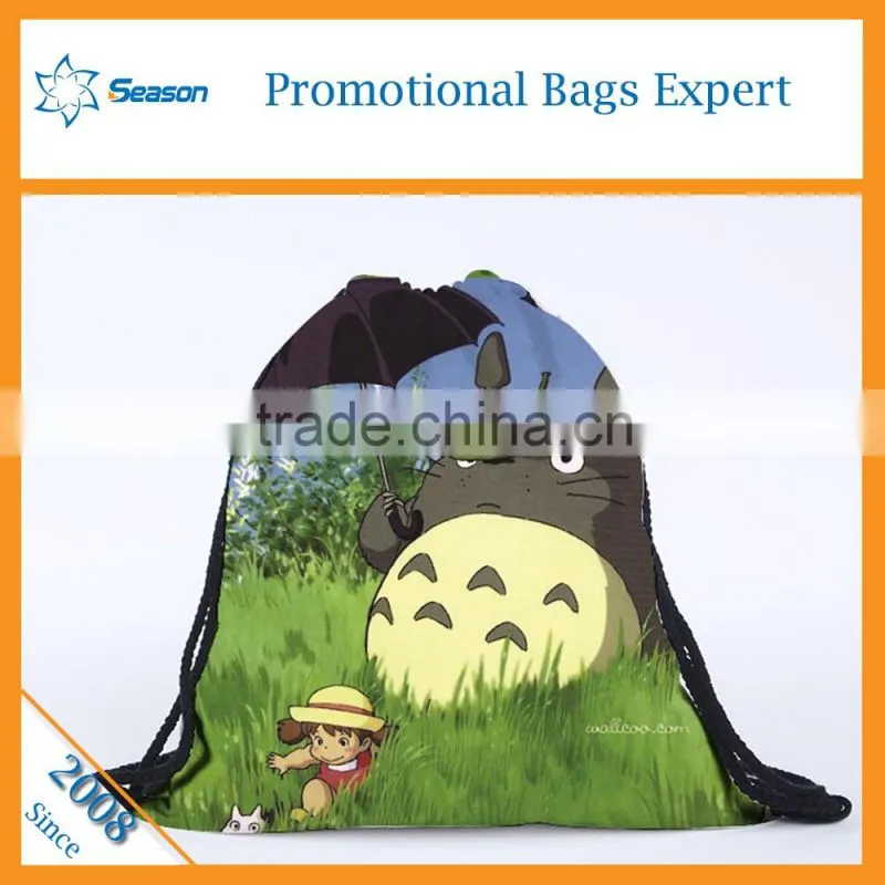 Kids cartoon picture of school bag eco shopping bag printed shopping bags