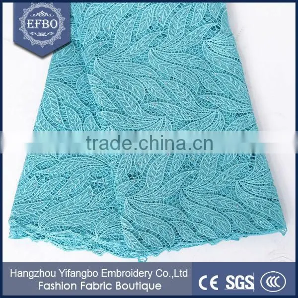 Simple Design Style Guipure Lace Fabric / Purple Color UK Embroidery Lace Fabric For Wedding Dress
