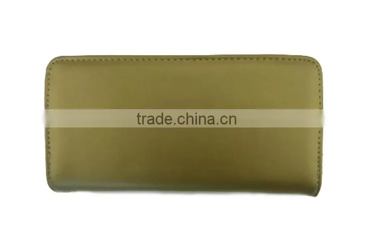 Leather pocket money bag zipper purse for women security wallet wtih lots of card holder
