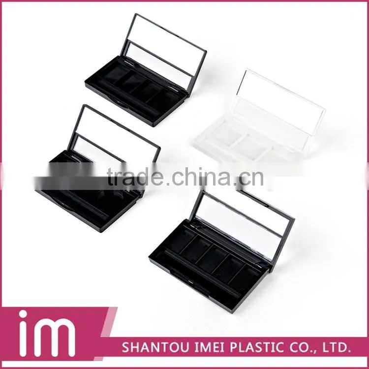Newest eyeshadow packaging square black plastic containers