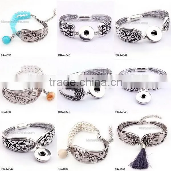 Rose gold snap button jewelry cuff bangles bracelets