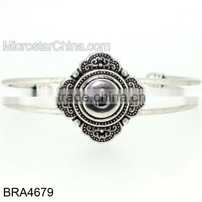 Hot New Products for 2015 Multichain Colorful Rope Custom Snap Button Bracelet