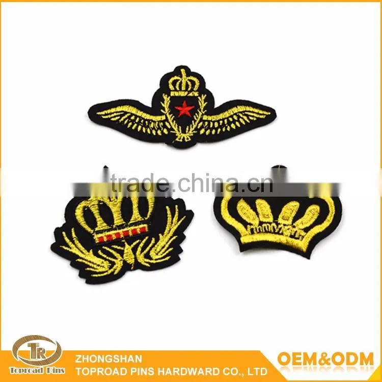 Wholesale cheap fashion design custom embroidery jacket patch dresses patch clothing patches