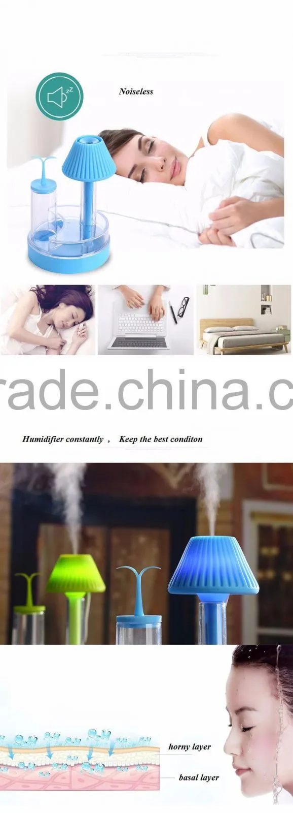 functional air purifier with table lamp for room/ Green buds humidifier