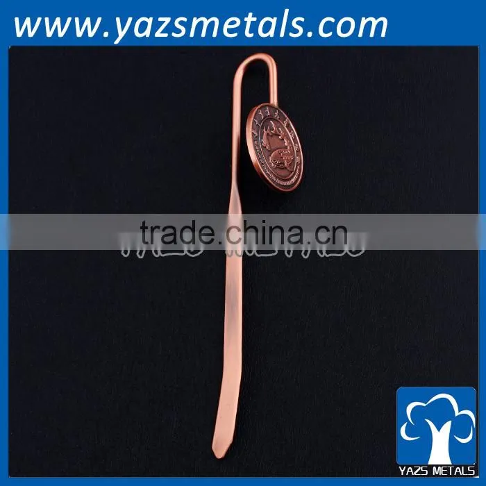 custom zinc alloy metal book mark for christmas gift