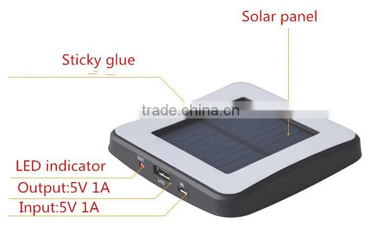 Mobile phone accessory solar battery charger solar power battery charger with sticky side