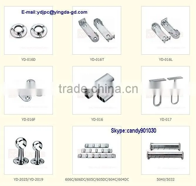 Aluminum Tube wardrobe clothes rail/pipe clothing wardrobe hanging rail factory