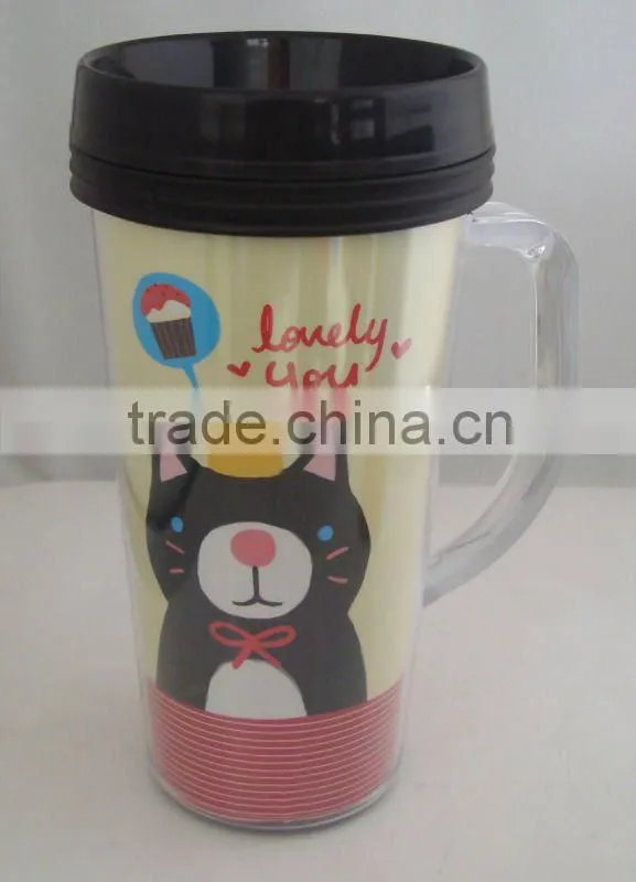 16oz advertising cup double plastic coffee mug