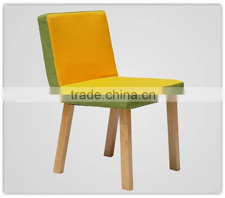 yellow fabric upholster wood leg chair store furniture
