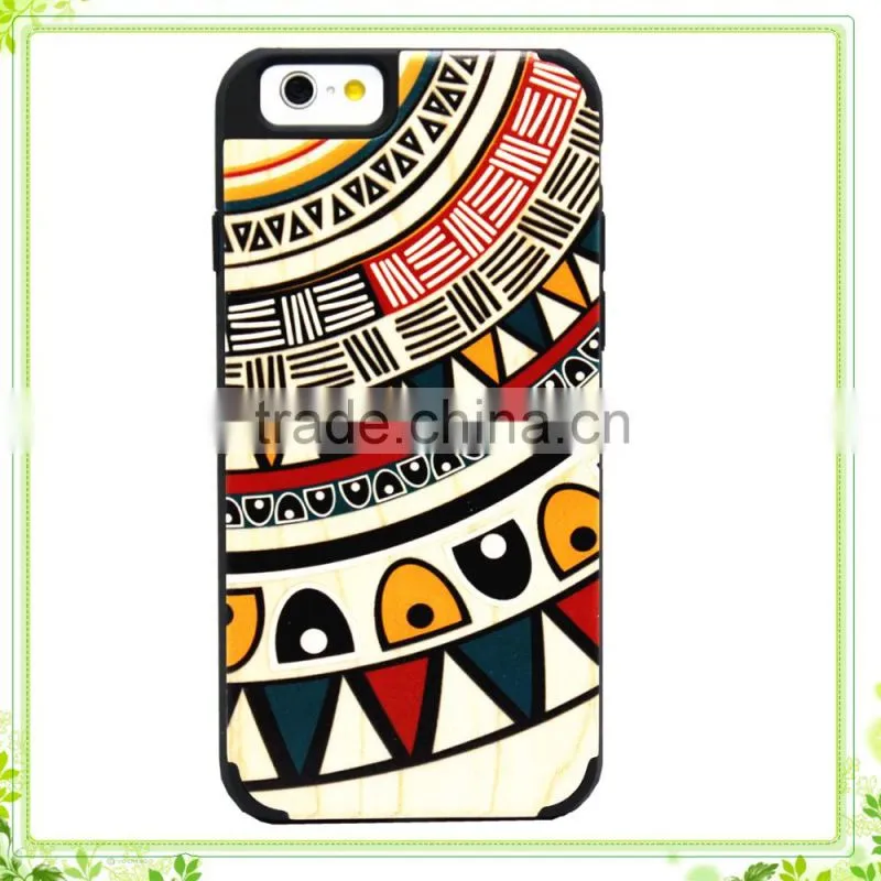 Custom Colorful Design Wood PC Cover Phone Cases For iPhone6 Case