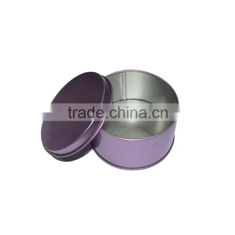 round purple tin box/Custom colors Tin Boxes
