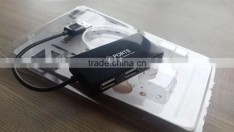 New High Speed 4 Ports USB 2.0 Hub Portable USB HUB with line