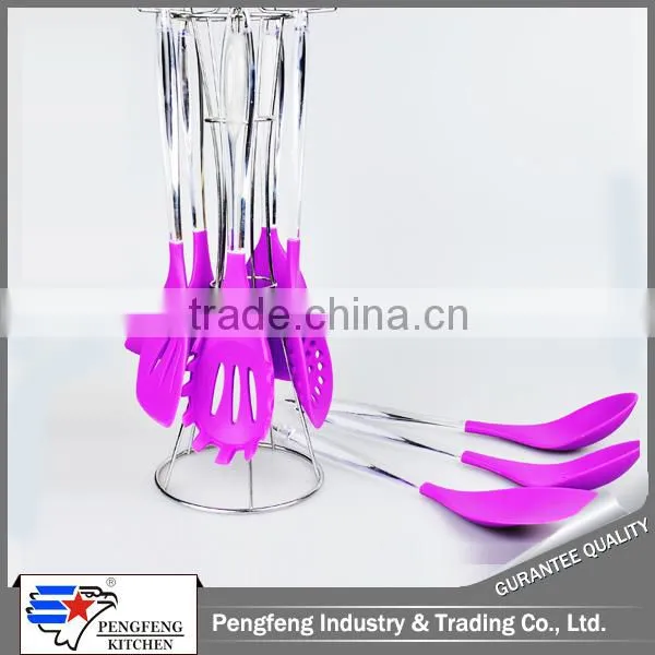 colored heat resistant silicone kitchen cooking utensil